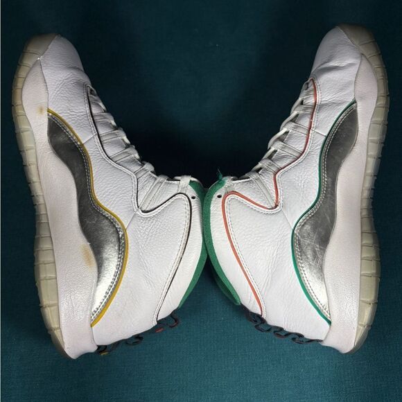 NIKE AIR JORDAN 10 RETRO WINGS WHITE CLOVER SHOES Size 14 main image 5